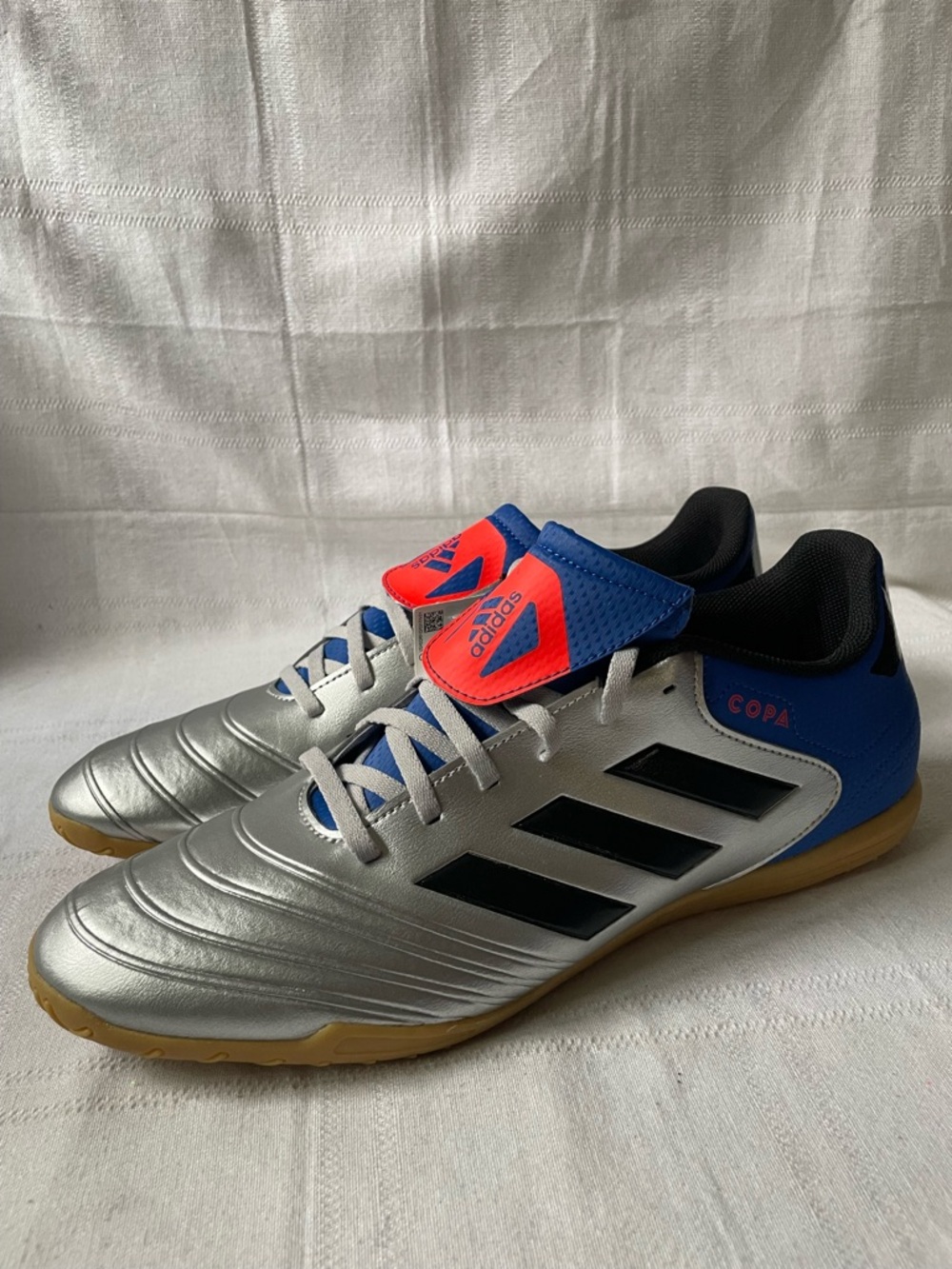 Adidas Copa Tango 18.4 Silver Blue Indoor Soccer Shoes Men's Size 12 DB2448